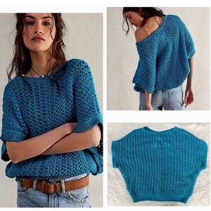 Free People We The Free Sophia SweaterTee Ocean Palace